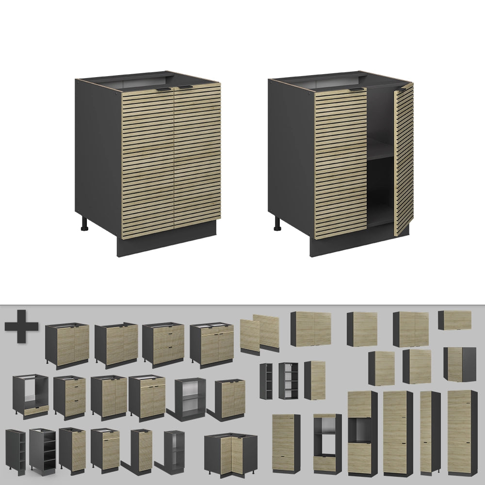 Vicco Mobiletto base cucina Pannello in quercia 60 cm senza piano di lavoro
