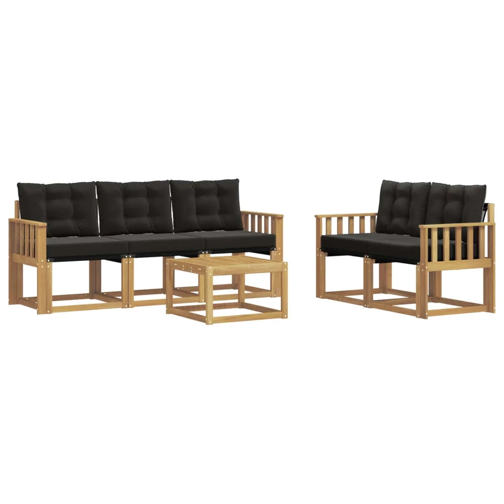 Set di divani da esterno 6 pz Bianco e Nero 3389210