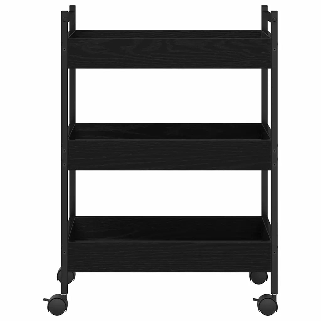 Carrello da Cucina Rovere nero 50 x 30 x 70 cm CFW6674236