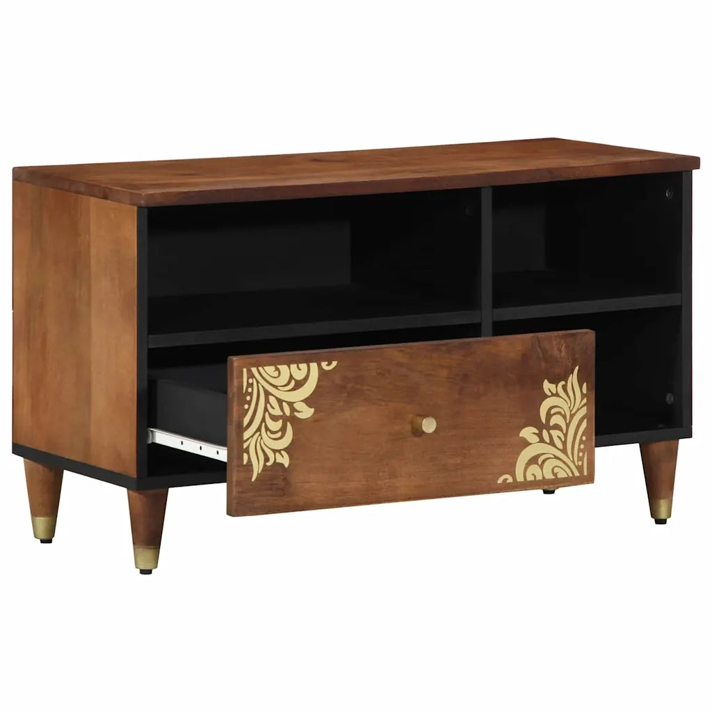 Mobile TV-Credenza per TV-Console TV Marrone miele 80 x 33 x 46 cm Legno di mango massello 187495