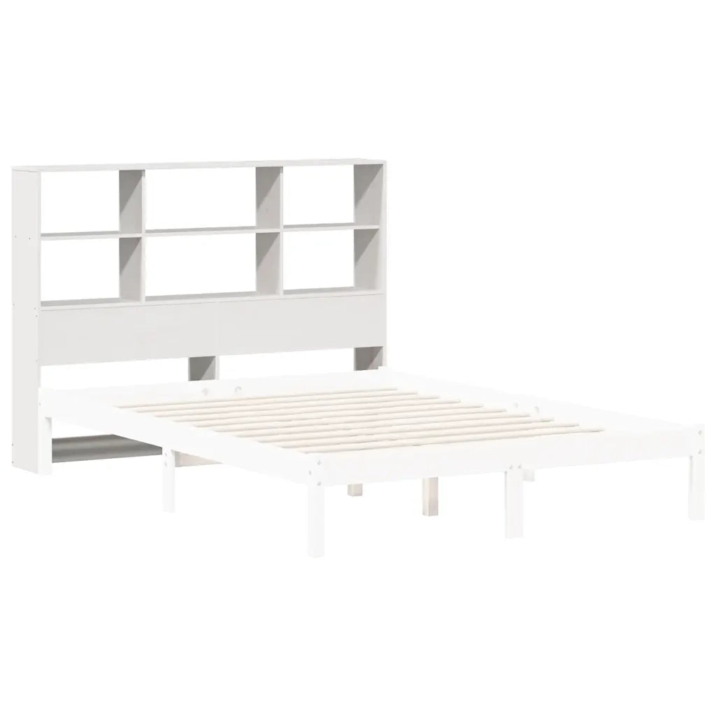 vidaXL Testiera con Ripiani Bianca 160 cm in Legno Massello di Pino
