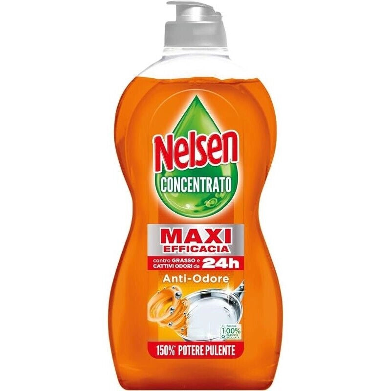 NELSEN DETERGENTE PER PIATTI CONCENTRATO DA 450 ML FORMULA ANTI ODORE