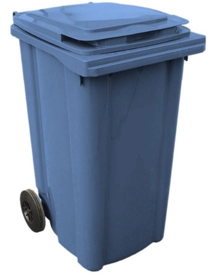 Bidone Pattumiera Immondizia con Ruote Blu 240 Litri