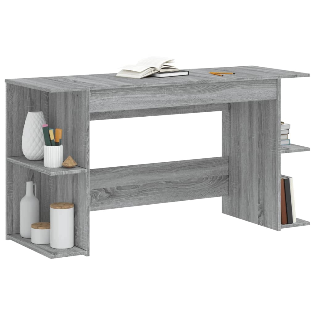 Scrivania Sonoma postazione computer mobile per computer scrivania da studio 140 x 50 x 75 cm legno ingegnerizzato grigio 02_0023955