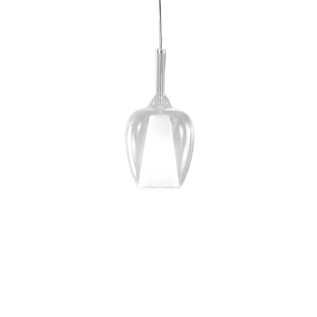 Ofelia S/10 Mini Lampada a sospensione in vetro borosilicato trasparente con portalampade E27, cavo 3 metri - Gea Luce