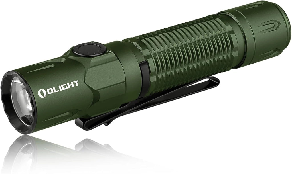 Warrior 3S Potente Torcia Max 2,300 Lumen, 300 Metri, 6 Uscite, 130 ore di Funzionamento Torcia con Doppio Interruttore a Led per Esterni, Forze Dell'ordine (Nero)