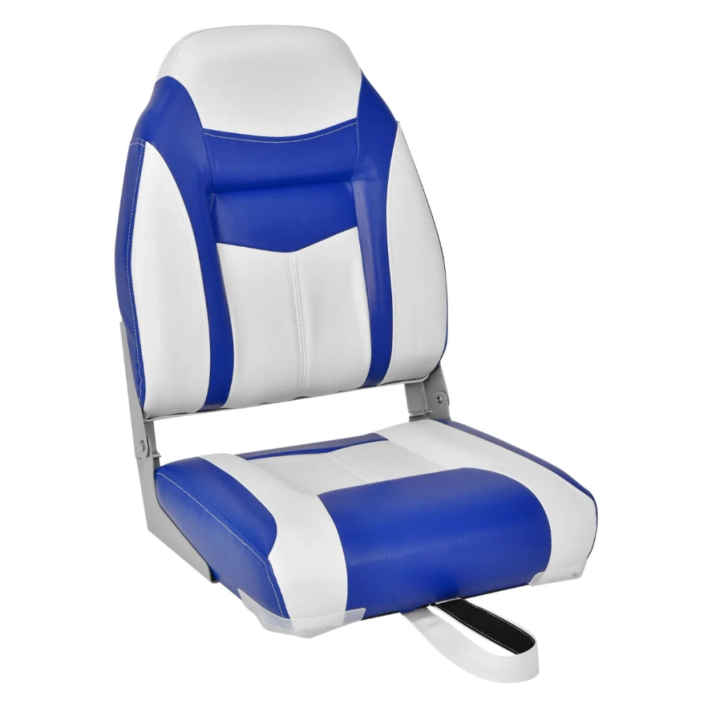 Sedile pieghevole per barca 44,5 x 50 x 60 cm ergonomico con imbottitura e telaio in alluminio blu 20_0013600