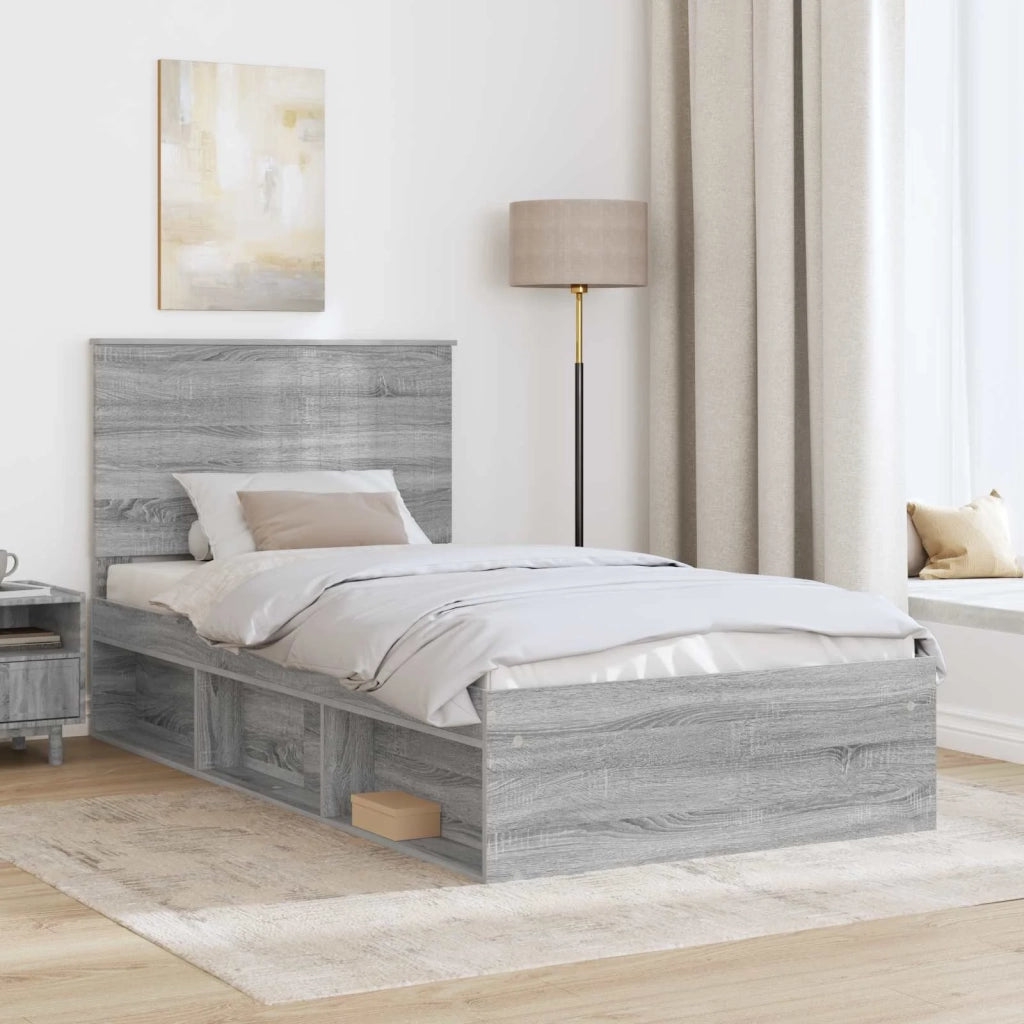 Struttura del letto Grigio Sonoma 100 x 200 cm Pino massello 3411051