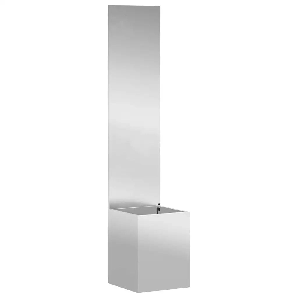 vidaXL Vaso da Giardino con Pannello Decorativo Argento 32 x 140 cm