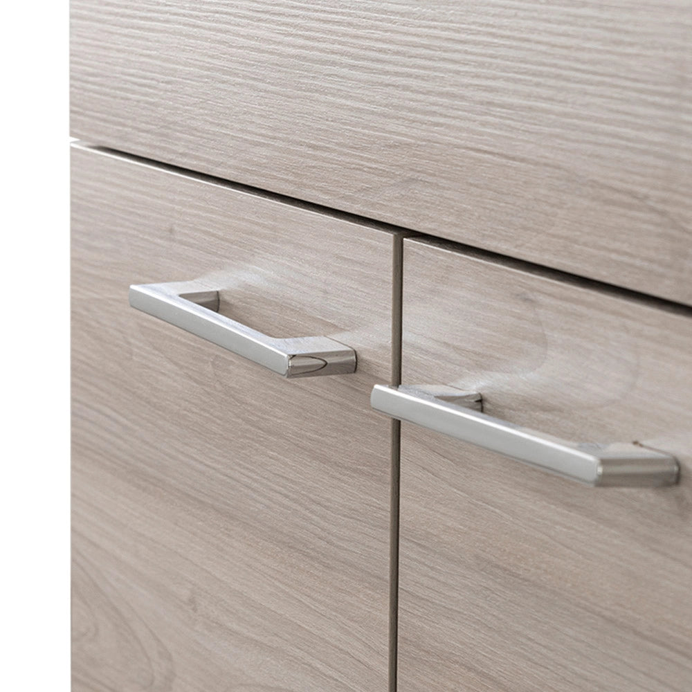 Mobile lavatoio 60x60 cm 2 ante rovere grigio con vasca in resina, asse lavapanni e kit di scarico