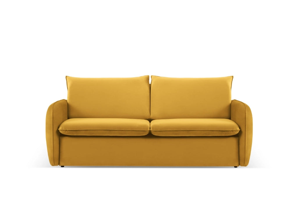 Cosmopolitan Design - Divano convertibile "Vienna" 3 posti in velluto giallo 