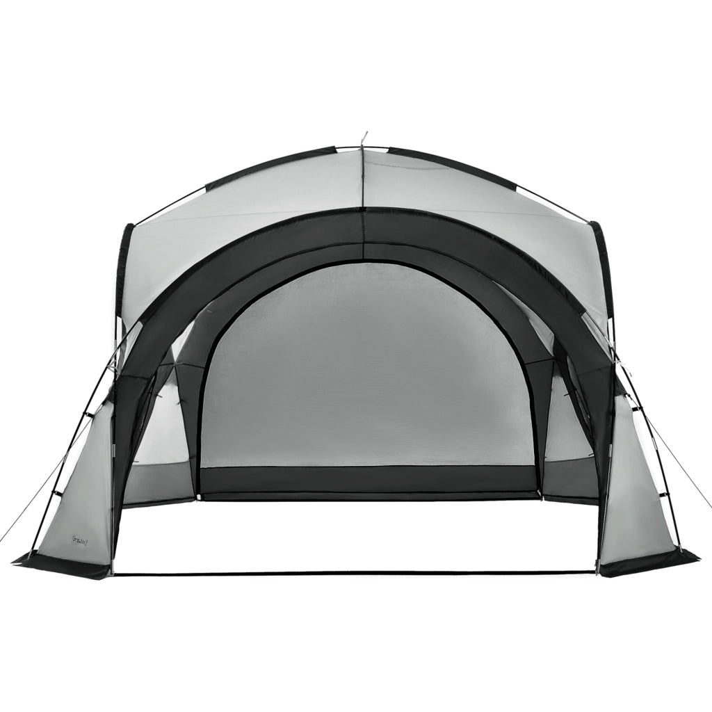 Tenda 'Grästorp' per Eventi - Gazebo con Illuminazione a LED Zanzarieri e 2 Pareti Chiudibili - Grigio [pro.tec]