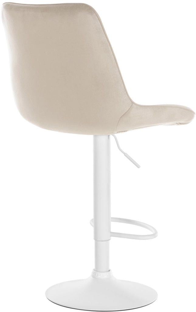 Sgabello Toni Velvet crema,bianco