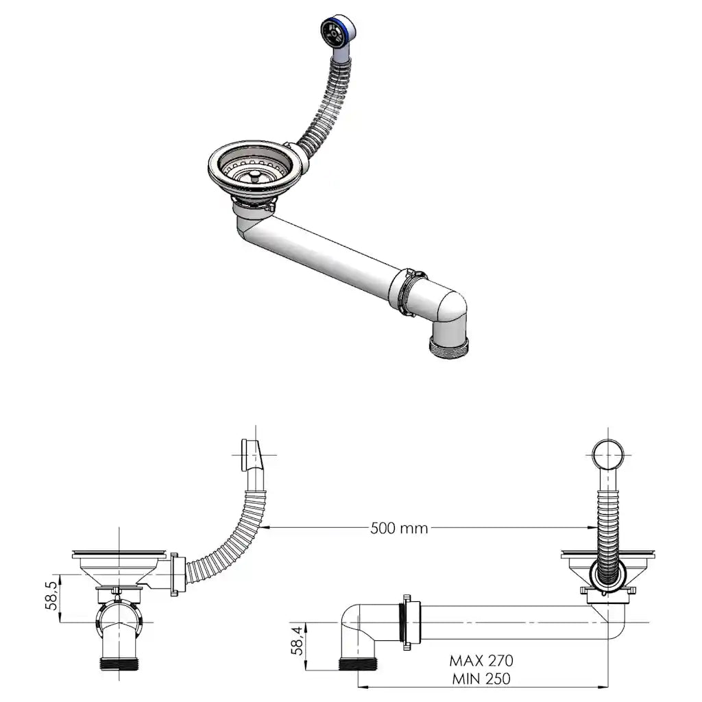 Lavello da Cucina in Granito Vasca Singola Grigio CFW4670606