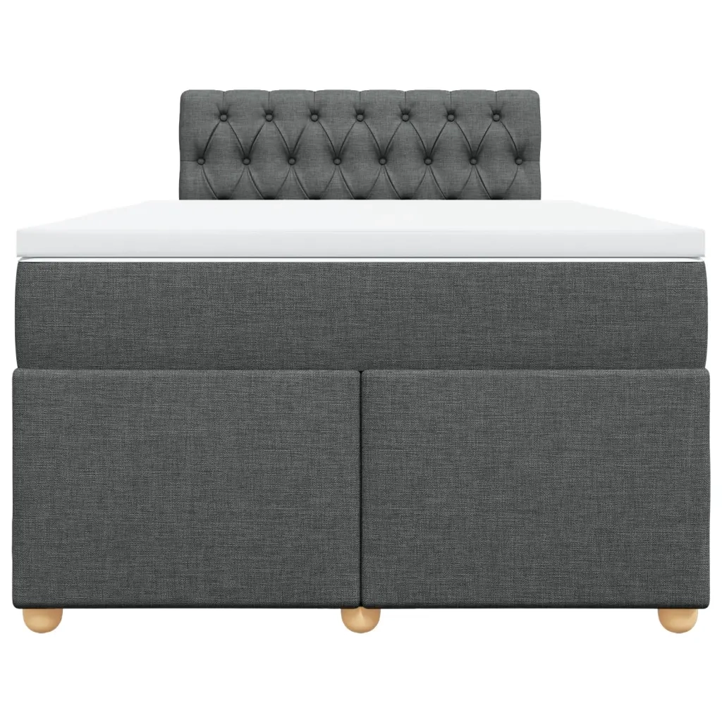 Giroletto a Molle con Materasso Grigio Scuro 120x200 cm Tessuto
