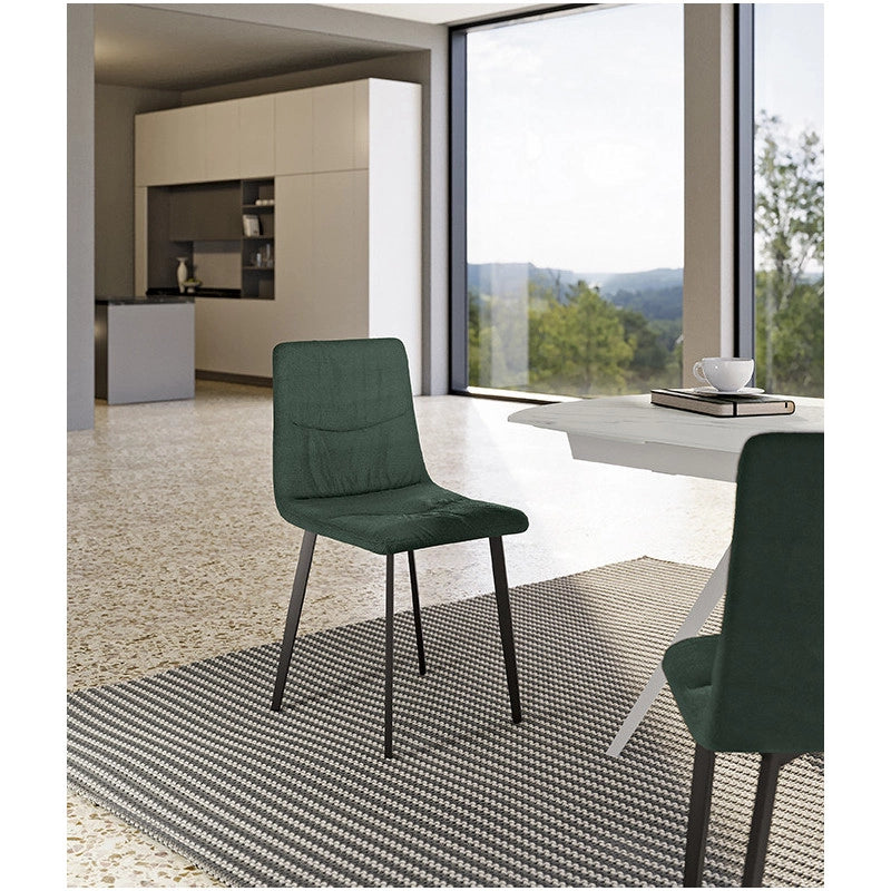 Sedia rivestita in tessuto easy-clean Gambe in metallo verniciato Ariel 46cm X 55cm H 87.5cm Stones