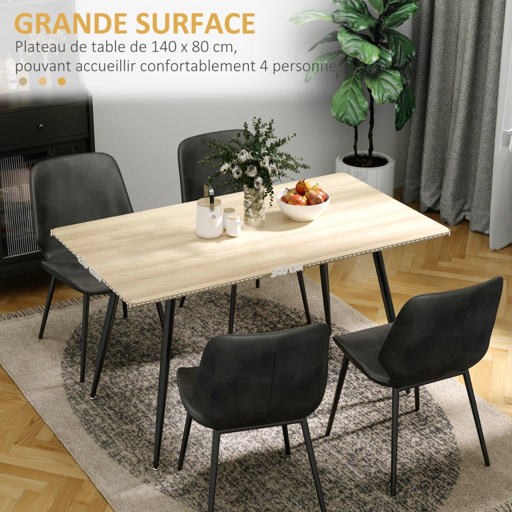 Tavolo da pranzo allungabile 4 persone ¨C zephmum ¨C effetto legno, nero, 140x80x76 cm