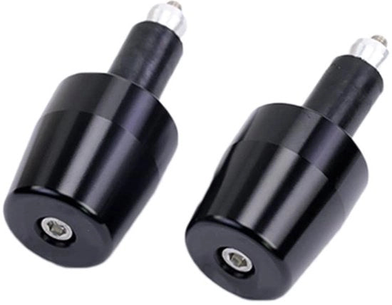 Esercizio finale - Manubrio universale CNC in alluminio - Estremità del manubrio - Piastra di fine - M6 viti - 2 pezzi - Nero - Protezione e comfort - Manubrio motociclistico