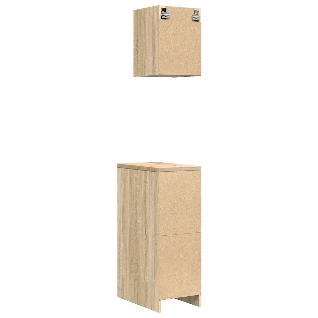 vidaXL Armadi da Garage 2 pz Rovere Sonoma in Legno Multistrato