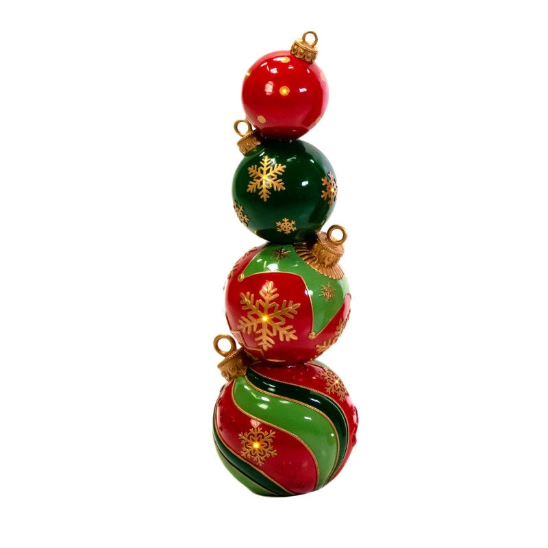 Sfera resina torre con led verde e rosso cm ø29,5h90