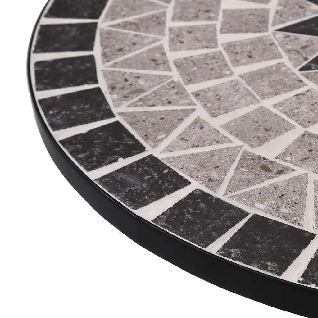 Tavolino da Bistrot con Mosaico Grigio 60 cm in Ceramica 46715