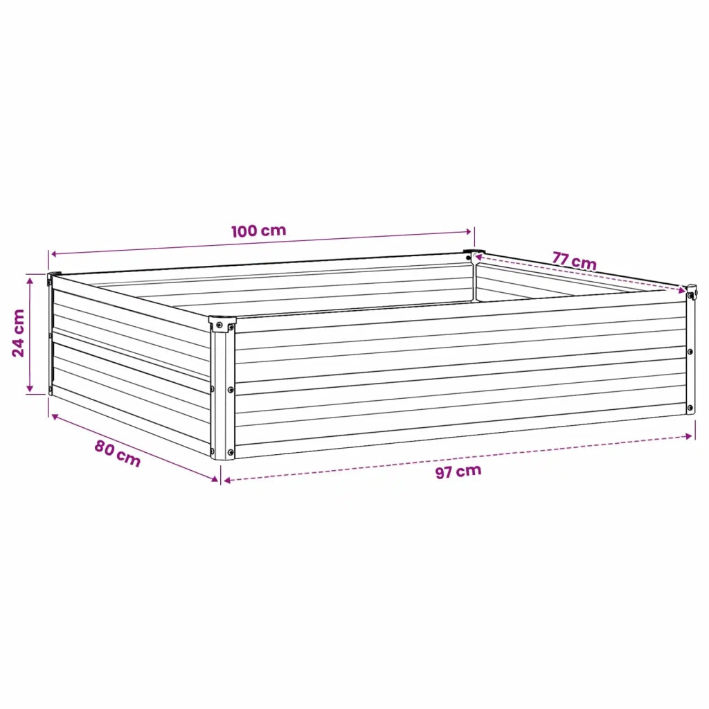 Letto rialzato da giardino Verde 100 x 80 x 24 cm 8006463