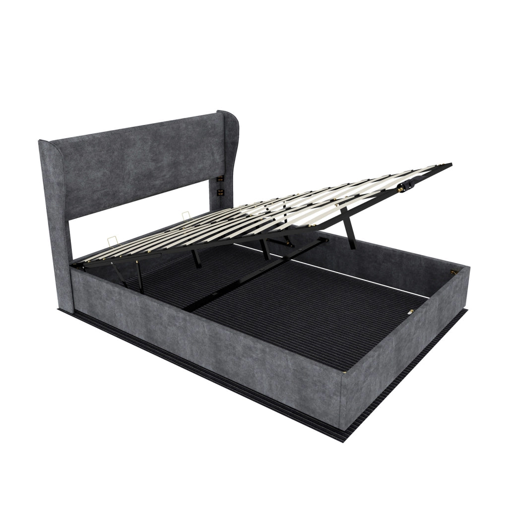 LETTO Imbottito 140x200 cm Grigio