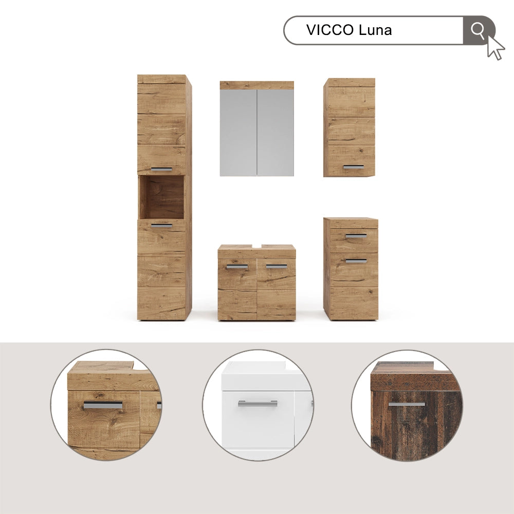 Mobile sottolavabo per bagno Luna Bianco 60 x 56 cm Vicco