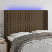 Testiera a LED-Testata con LED MarroneScuro147x16x118/128cm inTessuto 401675