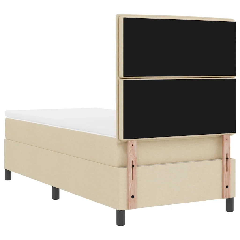 Letto a molle con materasso Crema 80 x 200 cm Tessuto 3339271