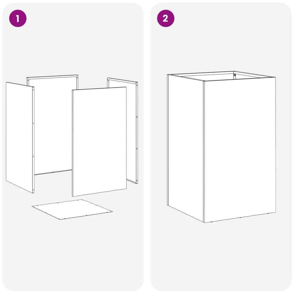 Vaso da giardino Argento 30 x 30 x 50 cm Acciaio zincato 8005354