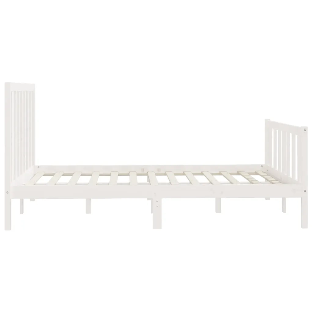 Giroletto-Struttura Letto Bianco in Legno Massello 140x200 cm 573169