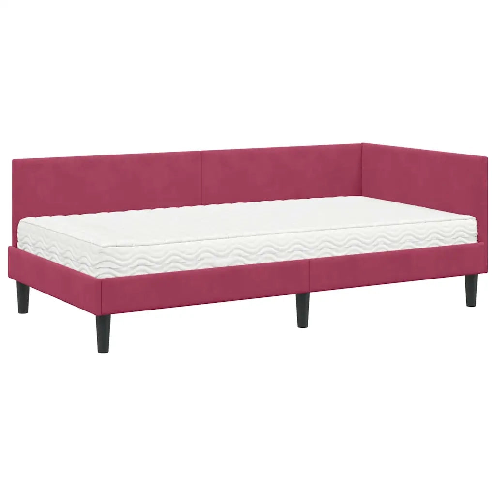 Struttura Letto Angolare con Materasso 2 pcs Verde Velluto 3393782