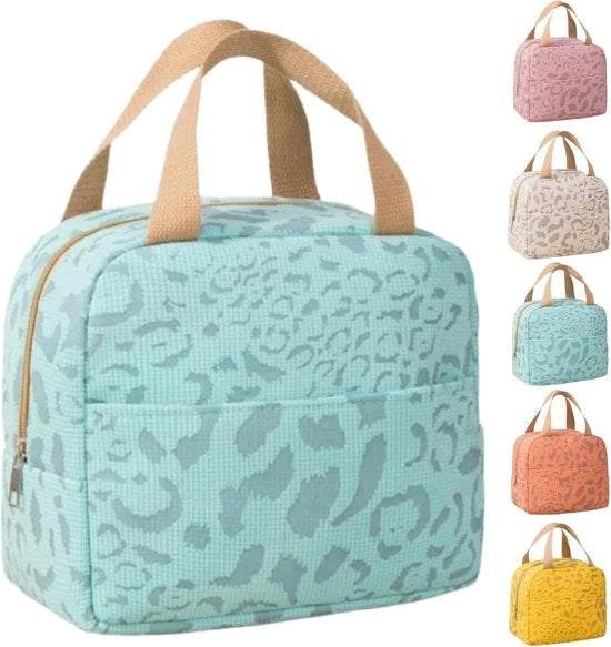 Tas isolante per pranzo unica pezzo, termos e contenitore acqua con aluminio, mantiene 3-4 ore freddo/caldo, 20 x 23 x 14 cm, adatto per ufficio, picnic, viaggio, scuola - blu