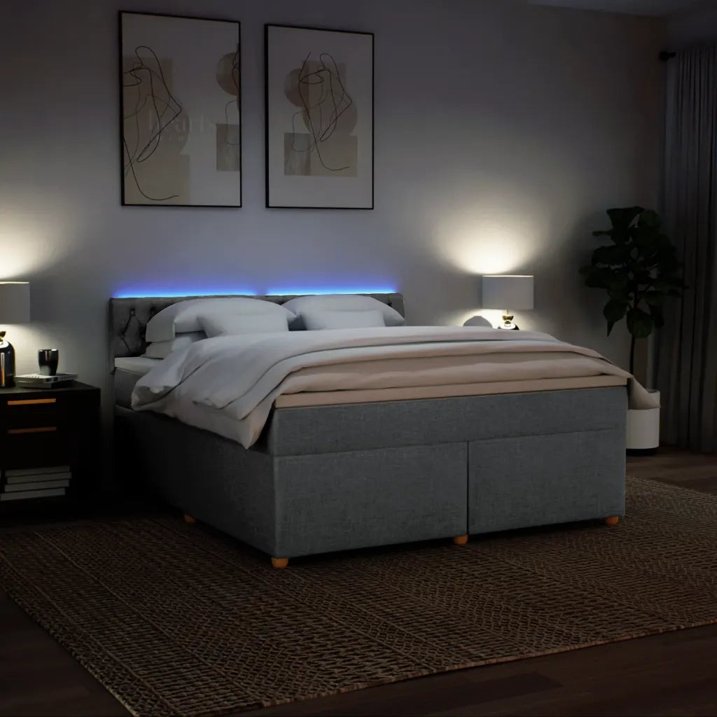Giroletto a Molle con Materasso Grigio Chiaro180x200 cm Tessuto 3289066