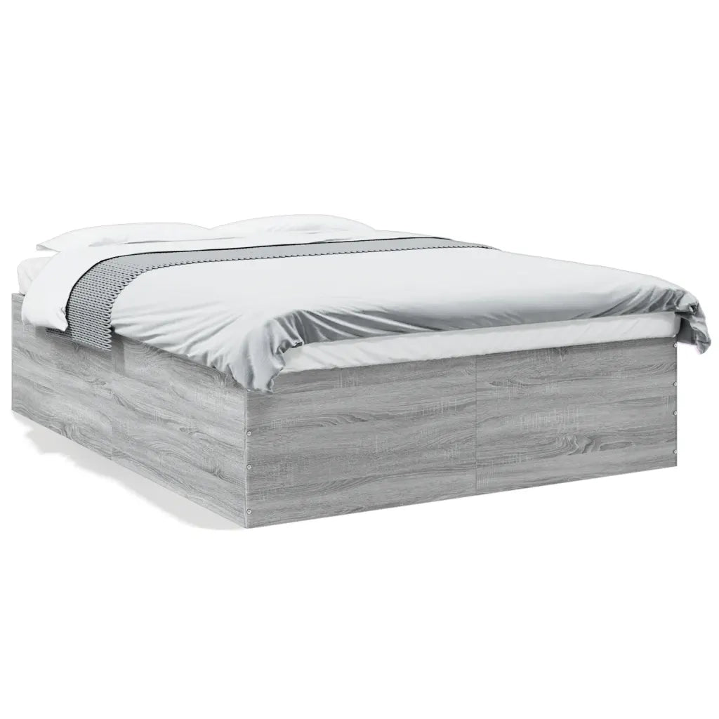 Letto matrimoniale | Letto per adulti | Giroletto Grigio Sonoma 160x200 cm in Legno Multistrato