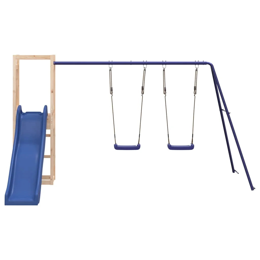 Altalene per parco giochi all'aperto scivolo altalene robuste giochi da giardino 308 x 321 x 169 cm legno di pino massiccio 02_0004804