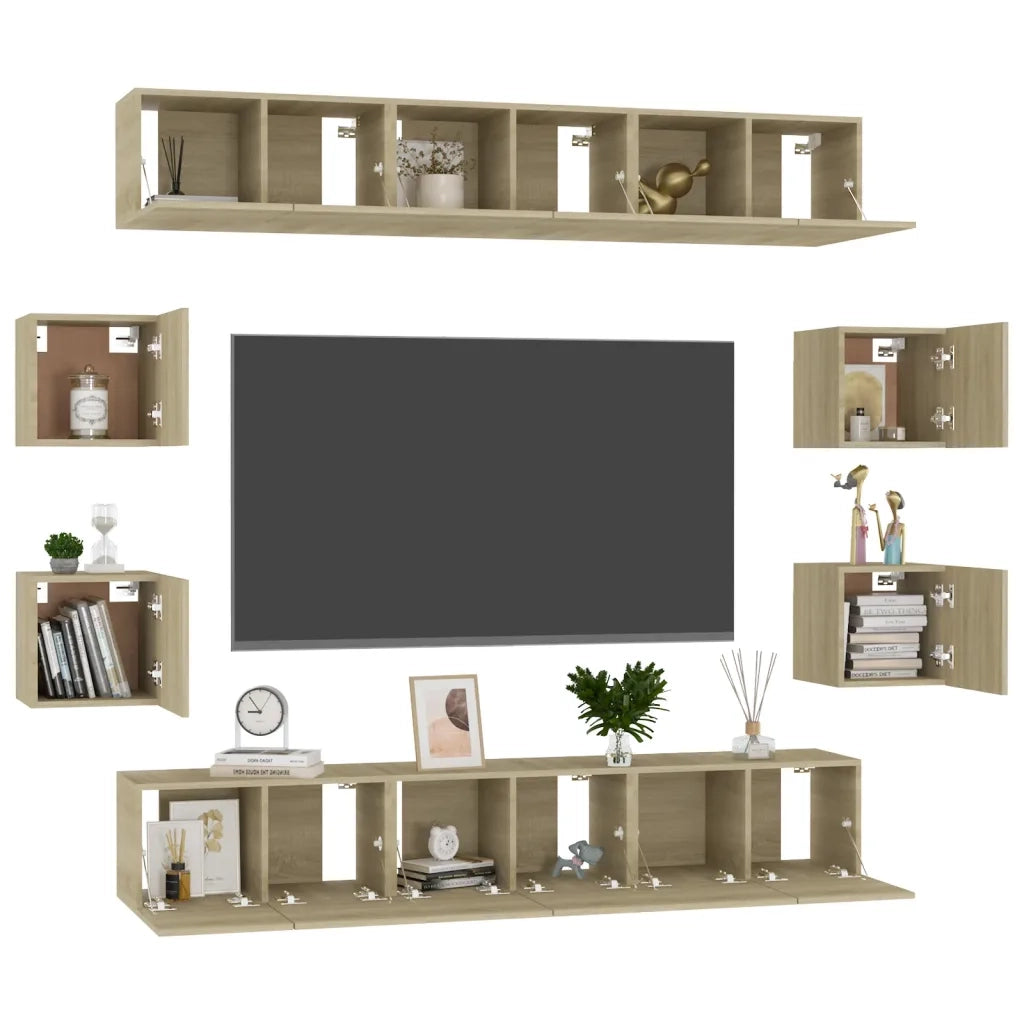 Set Porta TV 10 pz Rovere Sonoma in Truciolato cod mxl 11917