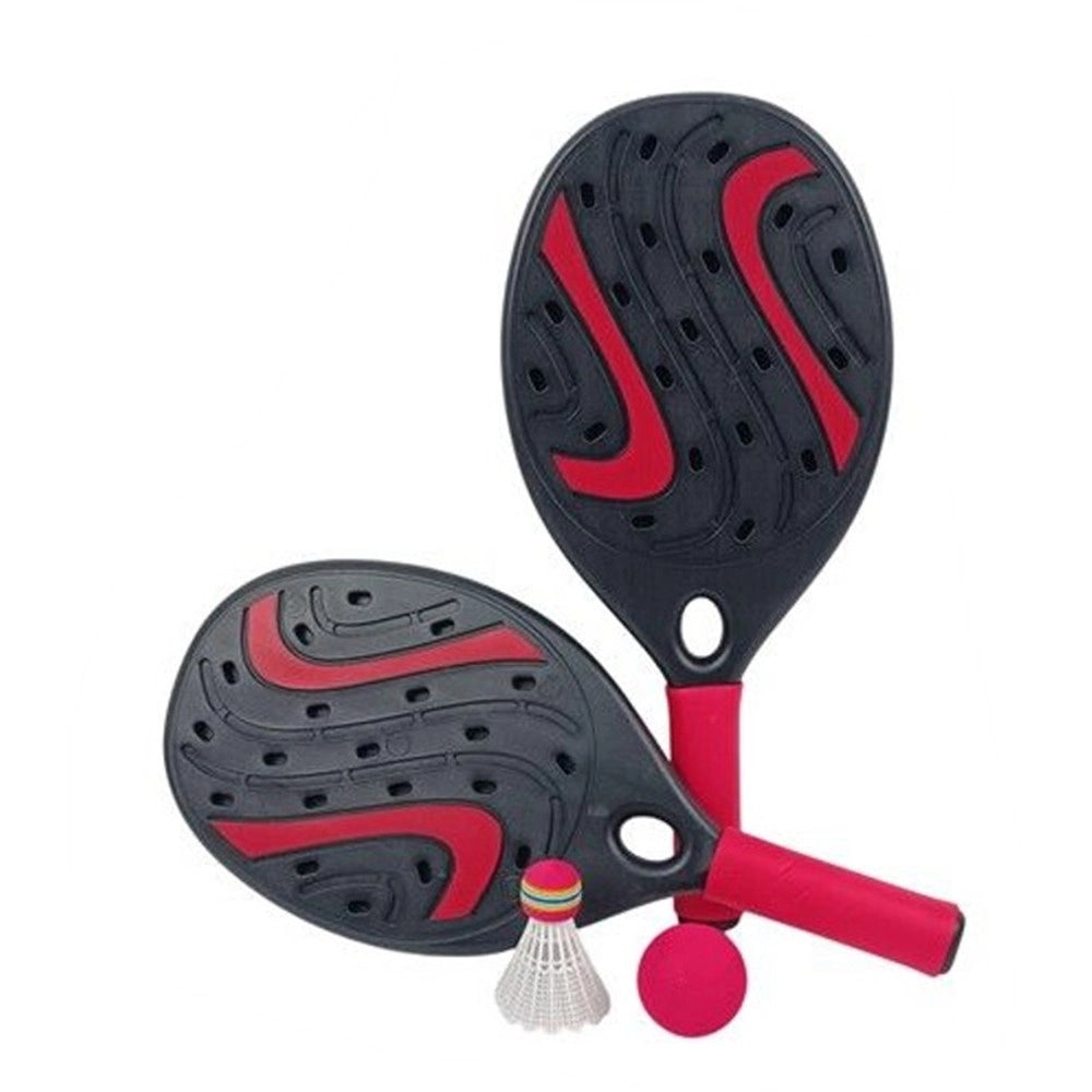 Trade Shop - Set Di 2 Racchette Padel Con Pallina Volano Per Beach Tennis Badminton 2 Colori 674239a -