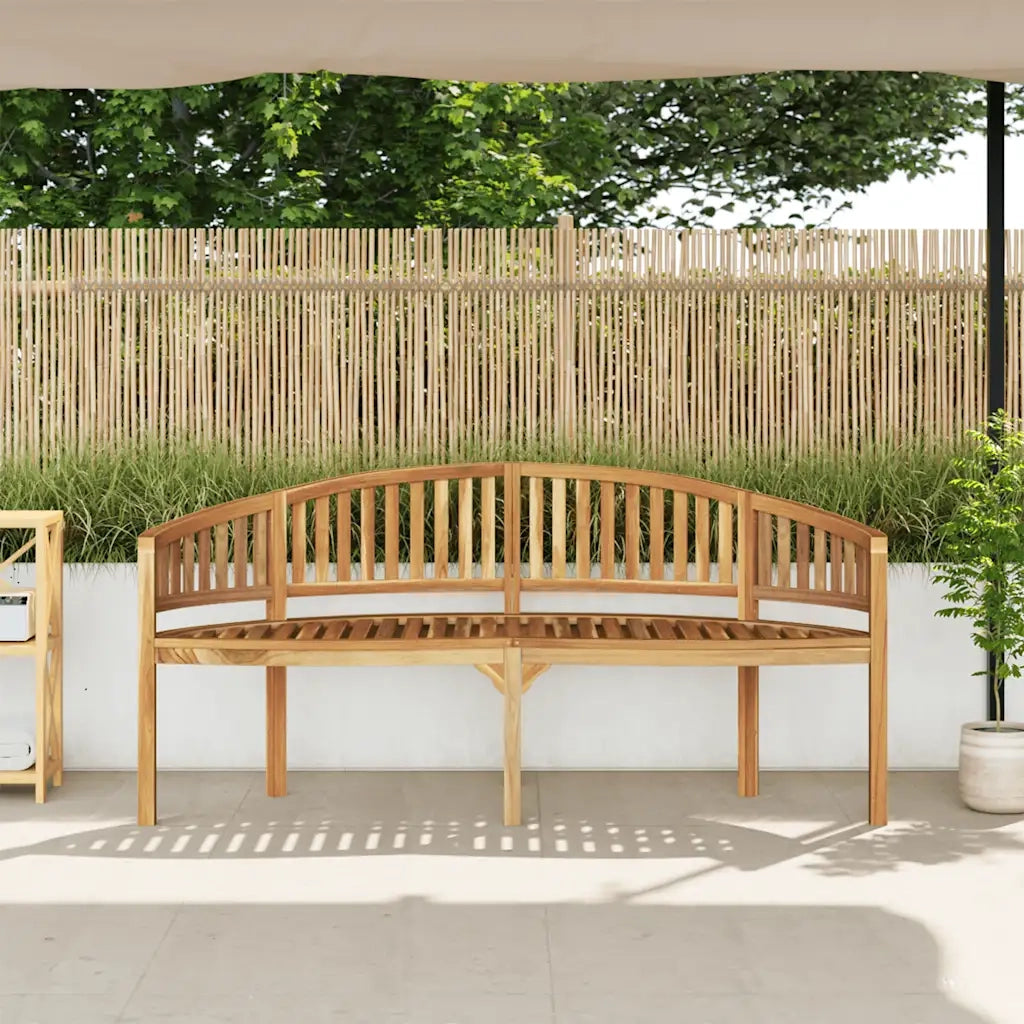 Panchina a Forma di Banana 180 cm in Legno Massello di Teak