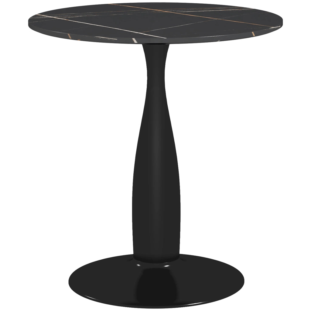 Tavolo da pranzo rotondo ¨C zephmum ¨C nero, metallo, MDF, 70x74 cm