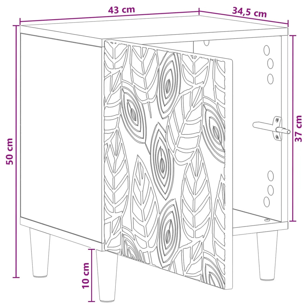 Comodino 2 pcs Grigio Cemento 43 x 34,5 x 50 cm