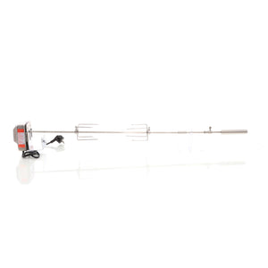Girarrosto da barbecue 97 cm 230 V, Spiedo in acciaio inox con 2 forchettoni carne