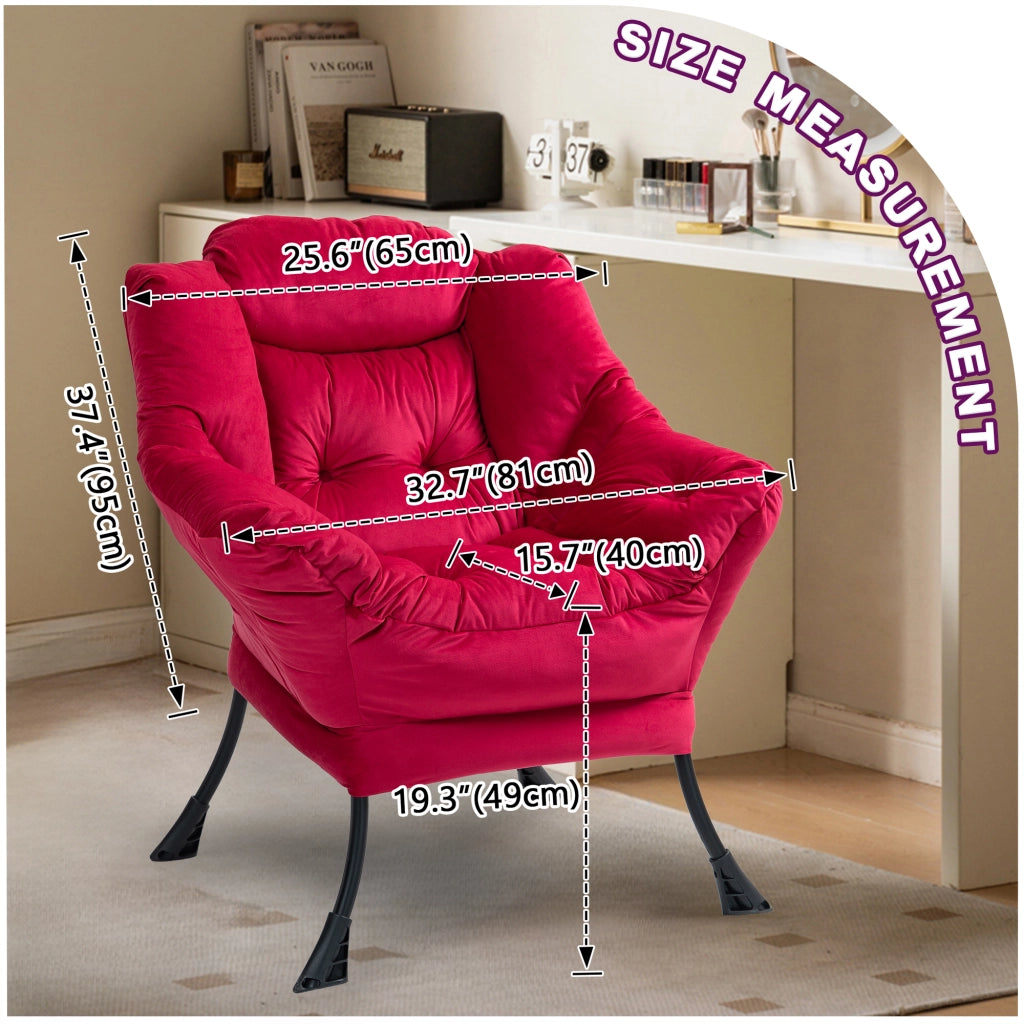 SEDIA relax 70x20x77 cm rosso mattone in metallo