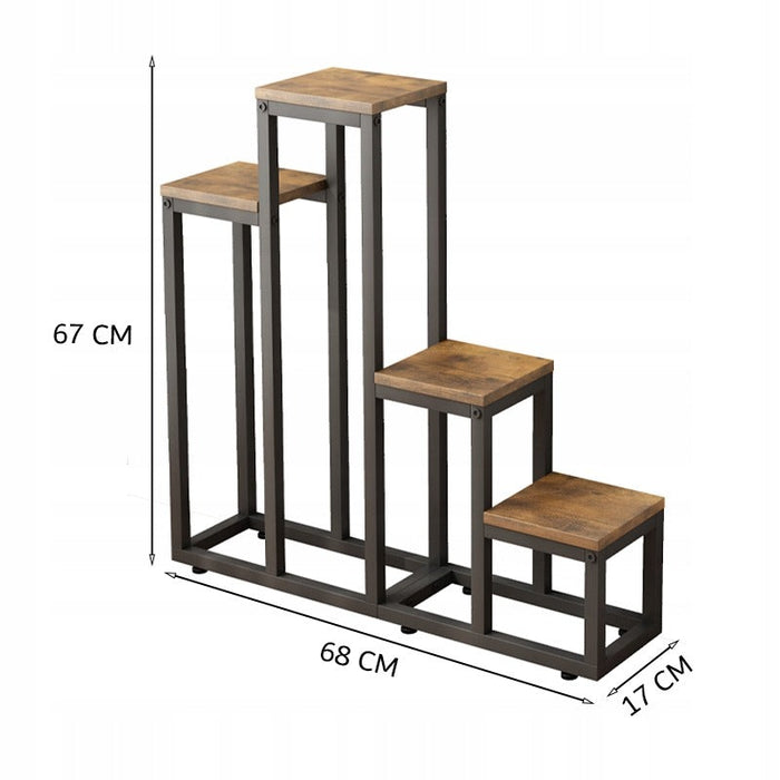 Supporto per Piante Marrone 68x17x67 cm Ideale per Balcone