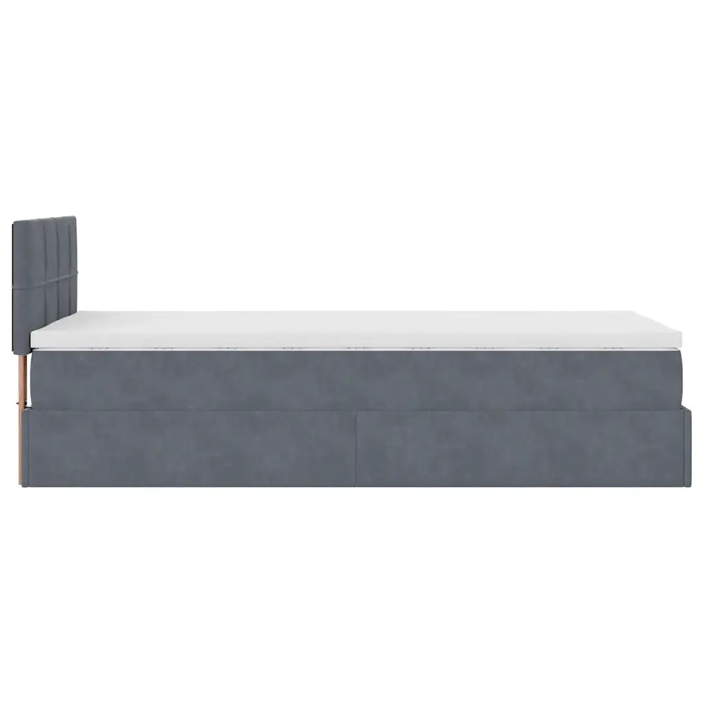 Struttura Letto Pouf con Materasso 90x190 cm in Velluto 3311742
