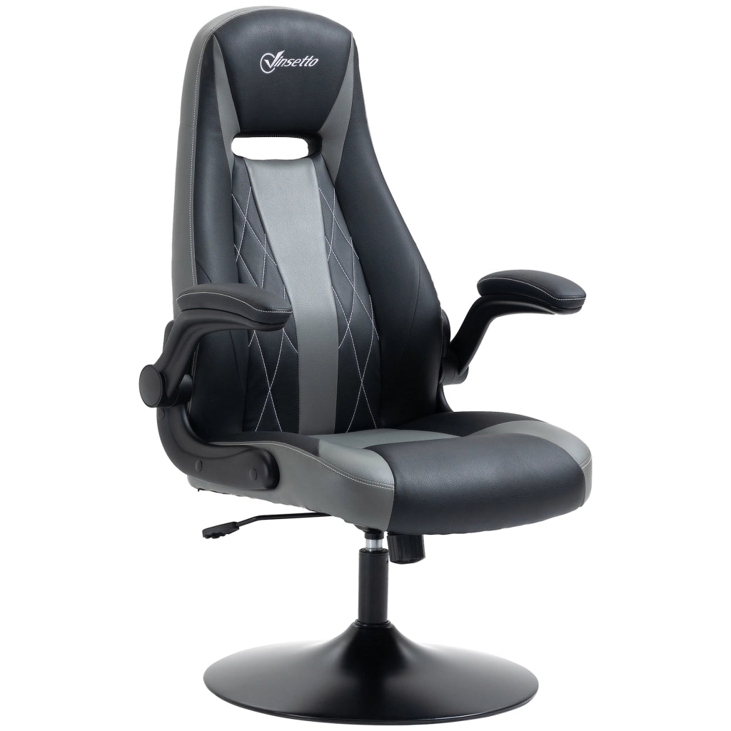 Sedia da gaming ergonomica ¨C zephmum ¨C base rotante metallo, schienale e braccioli regolabili, grigio nero
