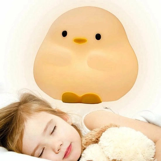 Lampada notturna a forma di uccello, lampada per la nursery, lampada notturna in silicone, regolabile, funzione ricarica USB, luce calda soffice, illuminazione decorativa per la nursery.