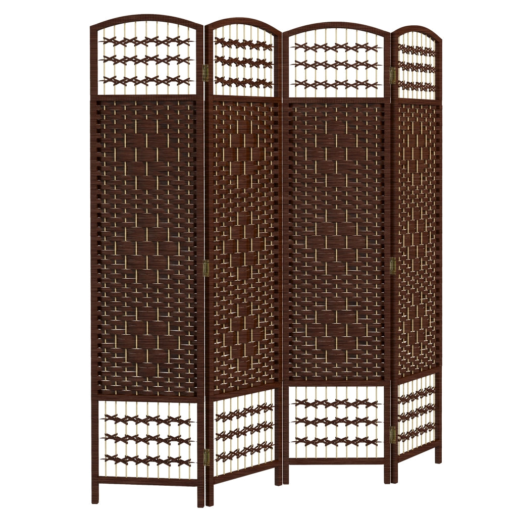 Paravento Divisorio 4 Pannelli ¨C Xylo ¨C Legno Marrone 160x170 cm