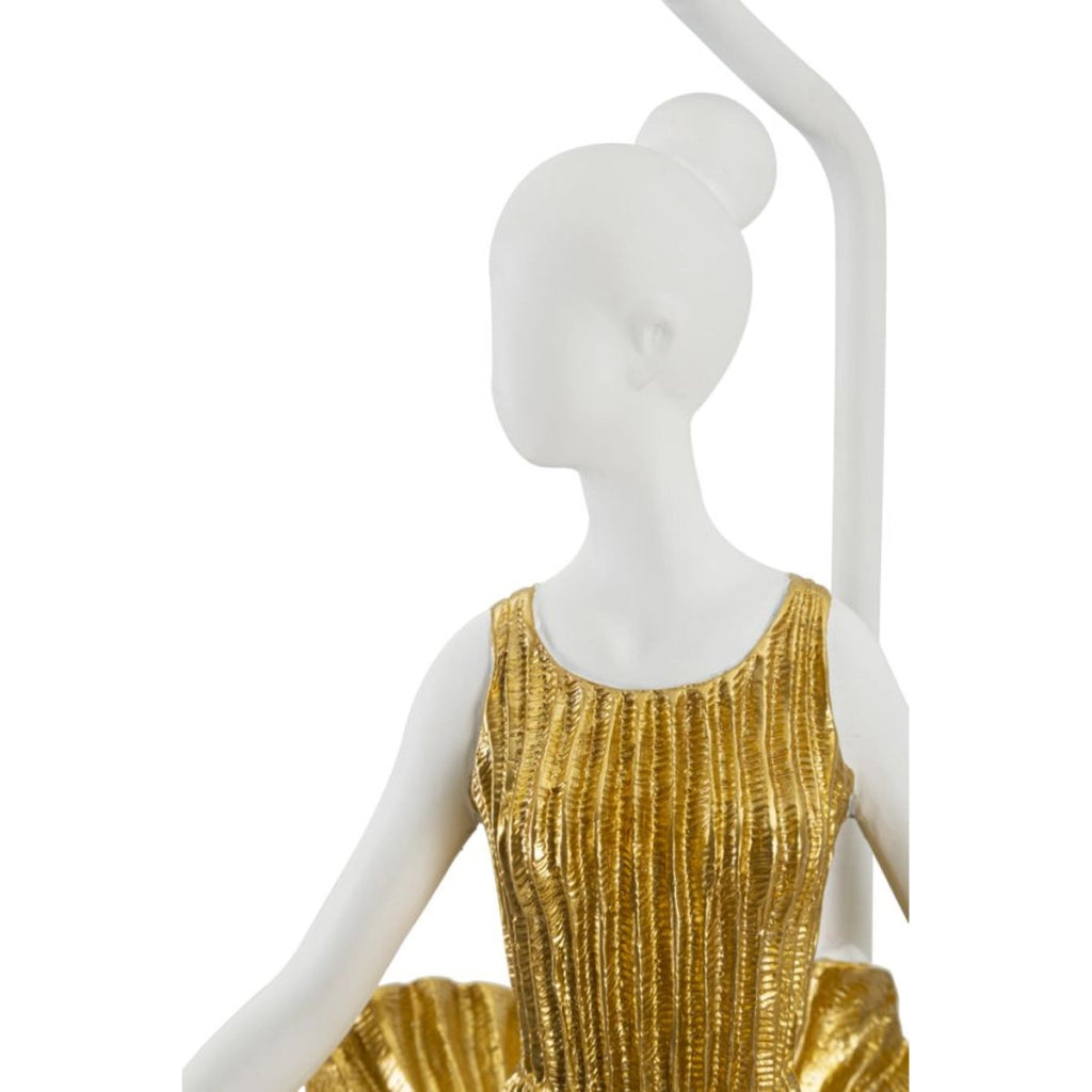 Lampada da Tavolo Ballerina 1, Oro, Poliresina, 30x30x90,5 cm